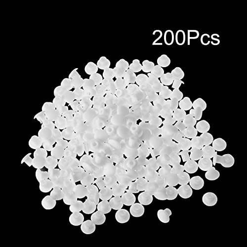 Image of MroMax 200Pcs Screw Cap Cover 3 /16inch Bottom Dia Fit for 4.5-5mm Diameter Hole Plastic Tube Cover Shelf Peg Hole Plugs for Cupboard Bookshelf Shelf Closet Cabinet Bracket Furniture Transparent Color