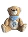 KIDDI-MEDIA Orsacchiotto con Nome e Data di Nascita Ricamato / Regalo per Battesimo Nascita / Personalizzato / 30 cm (fular Blu per Maschietto)