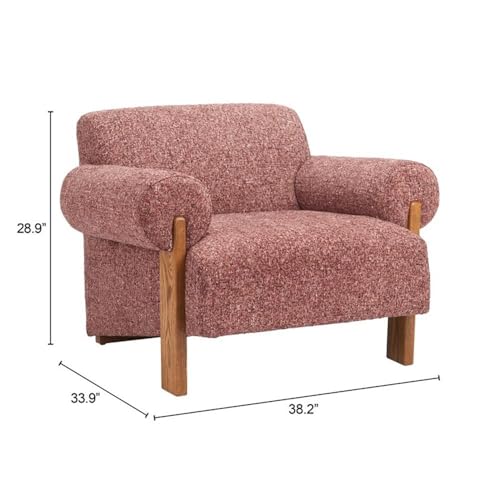 Sillón moderno con respaldo y patas de madera cobre miniatura 2