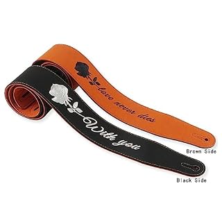 FASE 1 PCS Nubuck Cuir Sangle de Guitare Souple en Cuir Véritable Longueur de Sangle Réglable pour Basse Guitare Électrique Guitare Acoustique – Image 2