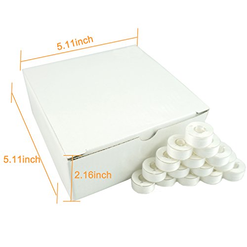 Image of New Brothread 144pcs White 60S /2(90WT) Prewound Bobbin Thread Plastic Size A SA156 for Embroidery and Sewing Machine Cottonized Soft Feel Polyester Thread