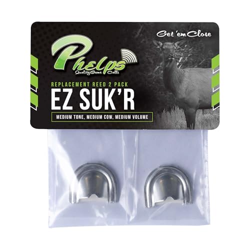 Phelps Game Calls EZ Suk'r Replacement Reed Medium Cow 2 Pack Elk Call
