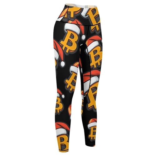 Bitcoin in Christmas Women's High Waisted Yoga Leggings Soft Tummy Control Pants for Running Gym Daily - Image 7