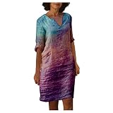 Kleid Festlich Damen Kleid Winter Jersey Kleid Damen Kleider Midi Damen Boho Kleid Damen Lang Kleider Sale Brautkleid Standesamt Partykleid Damen Sexy (1-Purple, XXL)