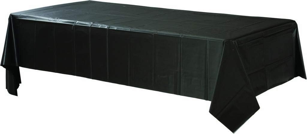 Jet Black Plastic Table Cover - 54