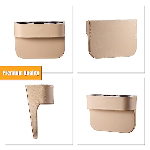 Image of BEIGE Multifunctional Car Cup Holder Car Seat Organizer Gap Filler Bottle Phone Storage Organizer