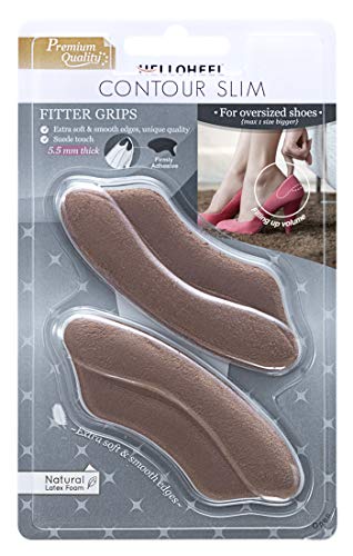 Helloheel Fitter Grips Heel Liners for Oversized Shoes | Made with Luxe Natural Rubber (1 Pair)
