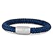 Produktbild Akitsune Portus Segeltau Armband | Magnetischer Kapselverschluss Armschmuck Damen Anker Herren Maritim - Mattsilber - Navyblau 20cm