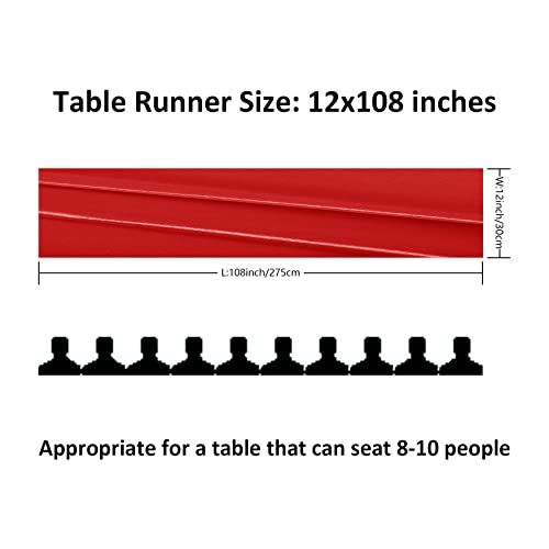 Flohar 6Pack Table Runner 12 X 108 Inches Satin Silk Table Runner For Wedding, Birthday Party, Banquets, Graduations Decoration, Fit Rectange And Round Table-Scarlet #TOP1