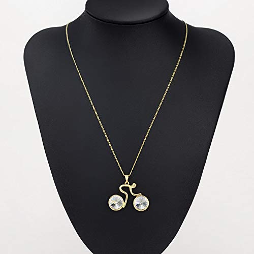 Colliers longs en strass autrichien éclatant et or jaune clair - 3