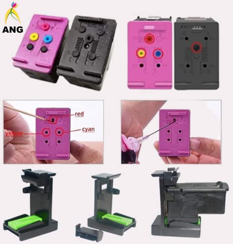 Image of ANG Refill Kit Compatible Deskjet Ink Advantage 2335, Deskjet Ink Advantage 4178, Desk Jet 2138, Full Set of Refill Ink Cartridge