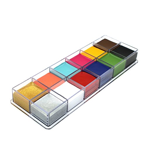 KAYI Gezichtsschilderij in 12 kleuren, bodykunstschilderen, olie-flitskleuren, voor Halloween en party, make-up - Image 5