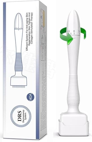 M.S.BD Professional Adjustable Microneedling Derma Stamp 140 Titanium Pins Original Skin Tool for Face Scalp Beard Growth Includes Alcohol Sprayer & Travel Bag Derma Roller Alternative