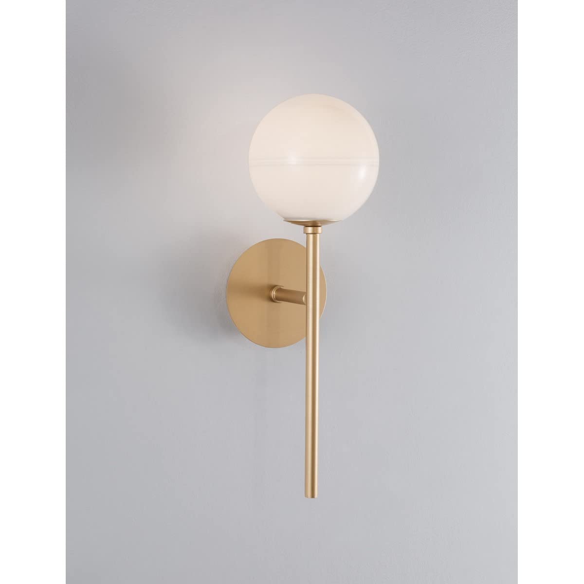 Merano Coral Mur Lampe Blanc Opale Verre Laiton Or LED G9