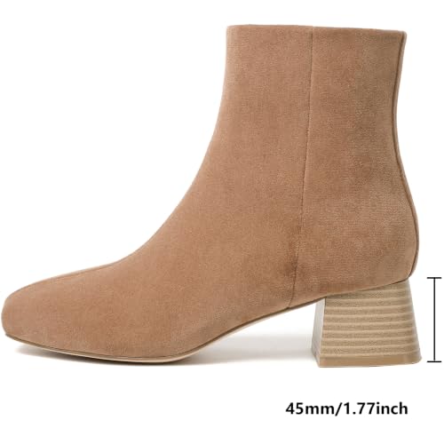 Image of Susanny High Heel Boots for Women,Womens Platform Boot Heels Sexy Round Toe Lace UP High Heels Mid Calf Boots