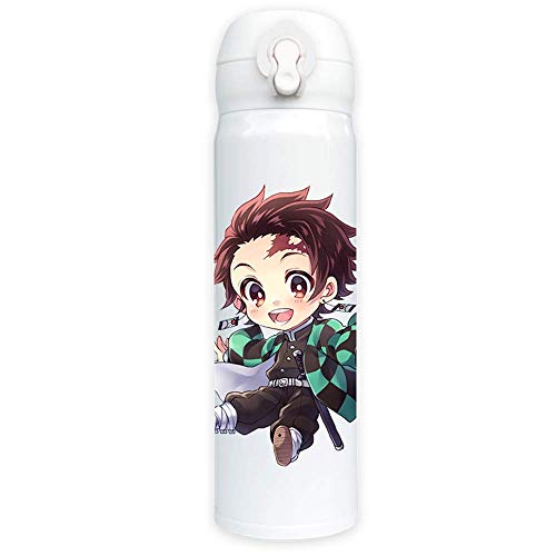 Anime Demon Slayer Kimetsu no Yaiba Bouteille Isotherme 500ml, Fiole à Vide, Gobeletétanche, Acier Inoxydable Tasse de Voyage Chaud & Froid Cover