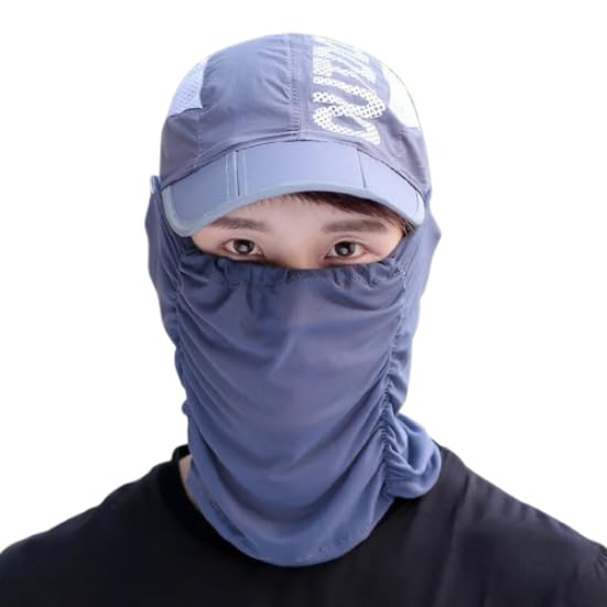 Cap Mask for Summer Outdoor Cycling UV Sun Protection Block Hat Face Cover Scarf with Cap Foldable Innovative Scarf (Multicolour)-image-8
