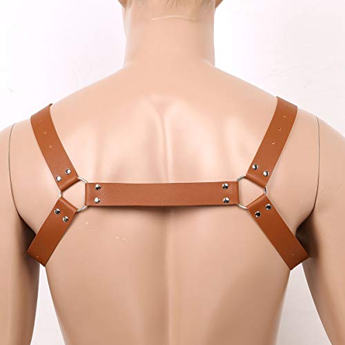 CHICTRY Mens Body Chest Harness Belt Fashion Punk Gothic PU Leather Shoulder Cage Belt Strap Cosplay Clubwear Costume4