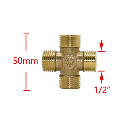 Conector de latón de 1/2 macho con rosca en T para tuberías de agua 6