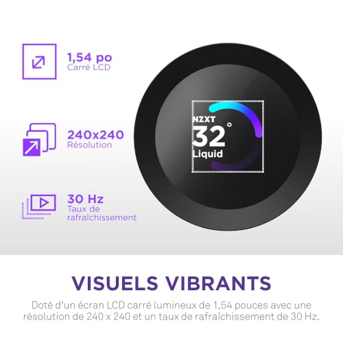 Image of NZXT Kraken Plus 240 - AIO CPU Liquid Cooler - 240mm Radiator - 2 x F120P Fans - Customizable 1.54 inch Square LCD - AMD AM5, AM4 - Intel LGA 1851 /1700, 1200 /115X - Black