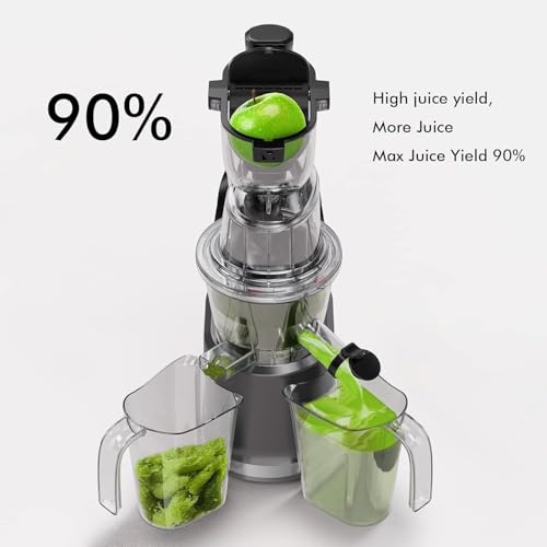 Image of SiFENE Cold Press Juicer Machines, Big Mouth 83mm Opening Whole Slow Masticating Juicer, High Yield, Non-BPA (Gray)