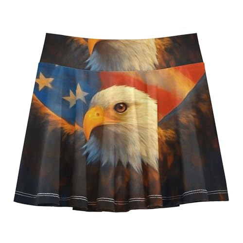 Colored Athletic Shorts for Girls Skorts Skirts with Shorts Flowy Skirt Majestic Bald Eagle Wings Spread 4t