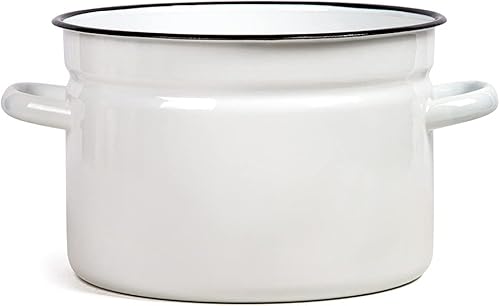 Miniatura 9 de Olla de acero esmaltado Olla de esmalte blanca Olla de cocina Olla de cocina (9L)