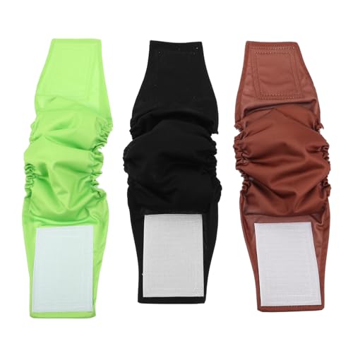 INOOMP Bandas Abdominales para Perros Machos Pequeñas 36-42 Cm Cintura, Pañales Lavables Reutilizables Super Absorbentes, Paquete 3 Unidades para Control de Orina en Interiores