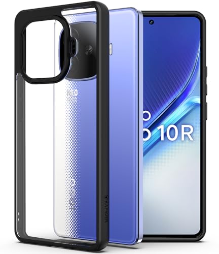 Image of KAPAVER Hybrid Back Cover Case Compatible with IQOO Neo 10R (PC+TPU) (Black)