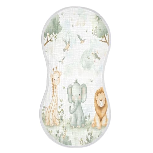 Cute Animals Burp Cloths Cotton Baby Washcloths,Large 22x11in Burping Cloth Absorbent and Soft for Newborn Baby Boys and Girls,2 Pack