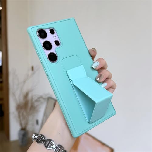 Housse en cuir vert clair avec dragonne pour sécuriser votre Galaxy S20 FE