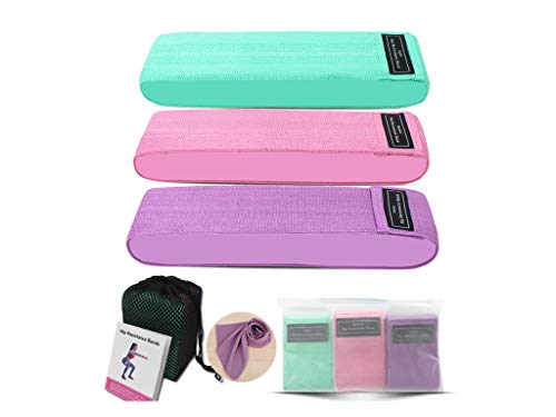 Booty Bands, Non Slip Resistance Bands for Legs and Butt, Workout Bands Exercise Bands Glute Bands for Women, 3 Levels Workout Bands Women Sports Fitness Band for Squat Glute Hip Training ( Set of 3 )