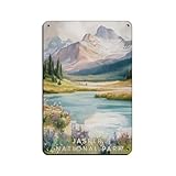 Blechschild mit kanadischer Berglandschaft, Vintage, Metall, Pub, Club, Café, Bar, Zuhause, Wandkunst, Dekoration, Poster, Retro, 20 x 30 cm