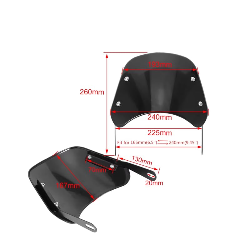 1 Pièce Pare-Brise de Moto pour BMW R 1100 RT, Bulle Déflecteur de Vent, Saut de Vent Haute Protection,D