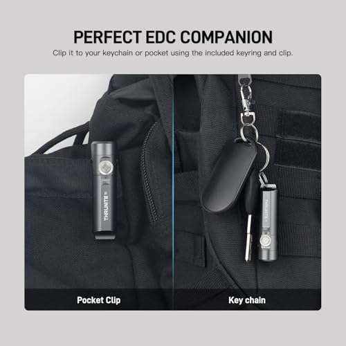 Image of ThruNite Ti USB-C Rechargeable Keychain Flashlight, 650 Lumens(2PCS) | 5 Brightness Modes, IPX-6 Waterproof, 6061-T6 Aluminum, 26.5g Pocket Mini Light for EDC Camping & Everyday Carry