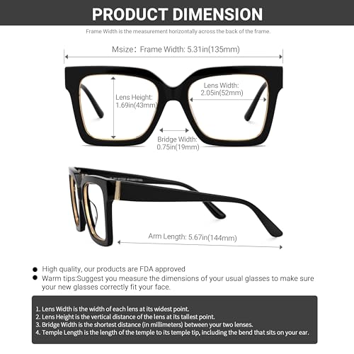 Image of VOOGLAM Square Blue Light Glasses for Women Men Anti Eyestrain Dry Eyes Computer Phone TV Eyewear Ibrahim