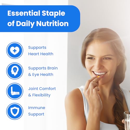 Nutrachamps 999800 Omega 3 Fish Oil Supplements 3600Mg With Epa & Dha | High Potency Omega 3 Supplement To Support Heart, Brain, Joints, Skin, Eyes & Immune Health | 180 Natural Lemon Burpless Fish Oil Capsules thumb #2