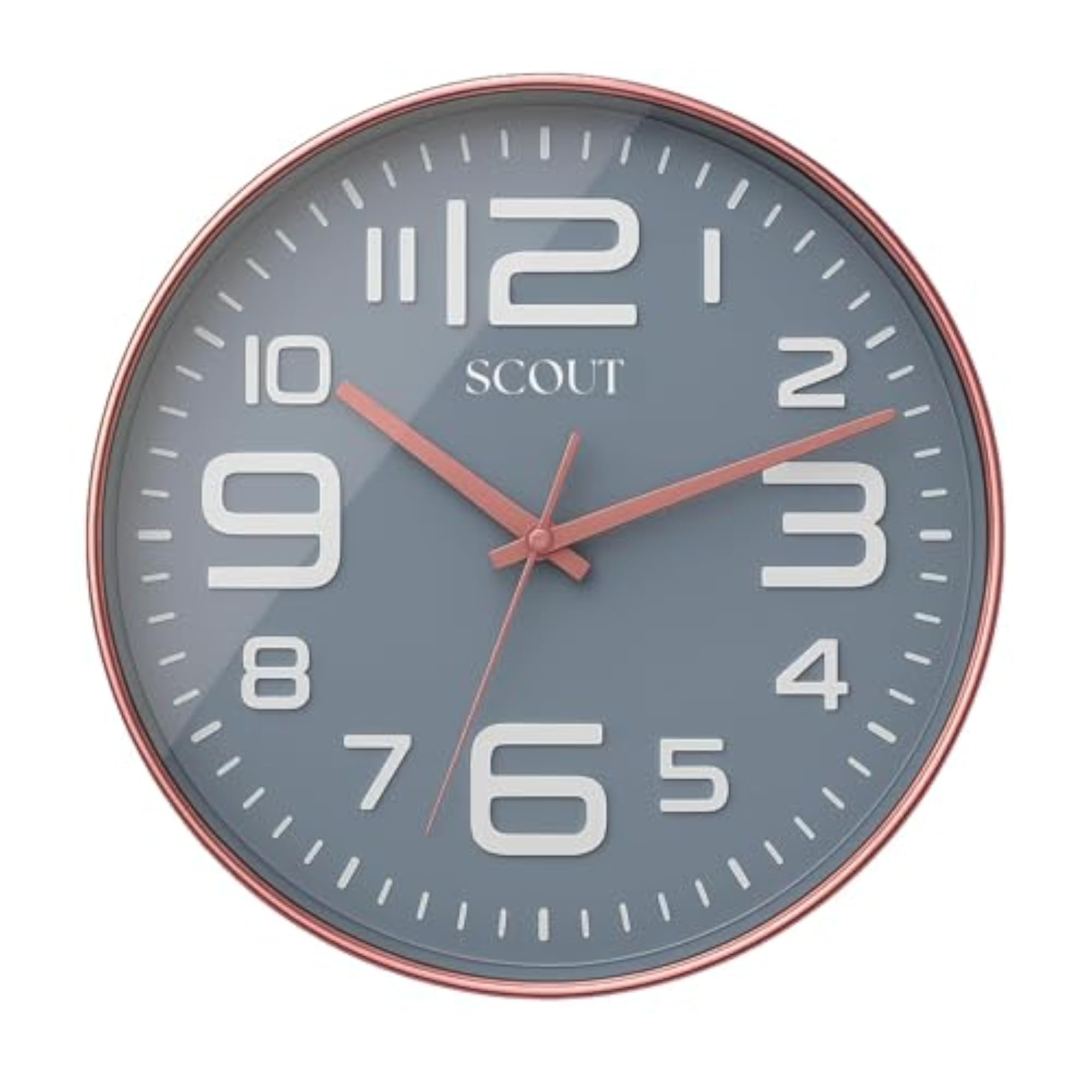Stylish Latest Analog Wall Clock, 12 Inch, Grey
