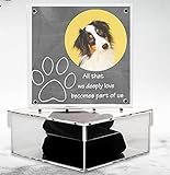Sleeky Lime Dog or Cat Memorial Picture Frame with Memory Box – Clear Acrylic Pet Memorial...