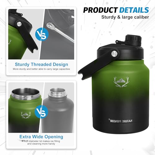 Image of NATURE PIONEOR 84 oz Insulated Water Bottle Jug with Carrier Bag