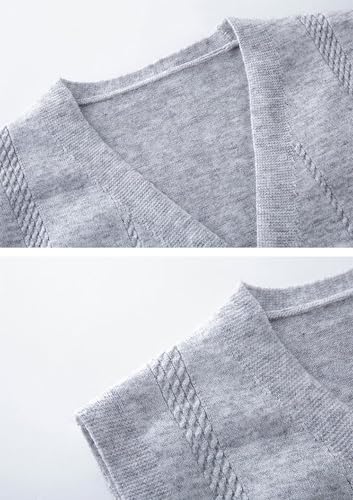 Rivccku Men's Sweater Vests V Neck 100% Pure Cashmere Knit Sleeveless Vests Casual Pullover Sweater2