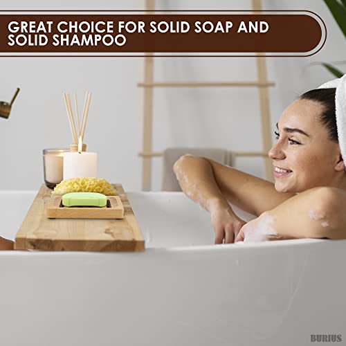 Bamboo Soap Holder For Shower Wall - 2Pcs Wooden Soap Dish For Shower - Bar Soap Travel Container Kitchen Sink Soap Tray Natural Dish Soap Holder For Kitchen Sink Tray Wooden Bathroom Accessory Set #TOP7