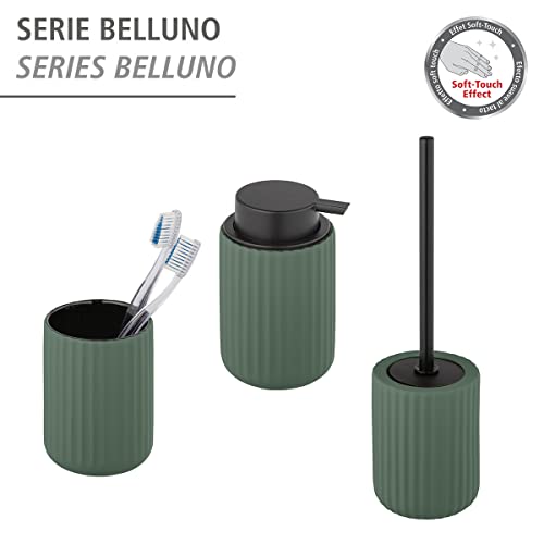 WENKO Belluno Ceramic Toothbrush Beaker Green, Green/Black, 1 - Image 4