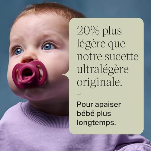 Tommee Tippee Sucette Ultra-légère Toujours en Place, 0-6 Mois, Lot de 4, Tétine Orthodontique, Conception Monobloc en Silicone
