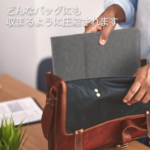 Allinside13インチ スリーブケース ノートパソコンケース MacBook Air 13 2018-2024 (A2337 M1 A1932 A2179)/ MacBook Pro 13 2016-2024 (A2338 M1 A2251 A2289 A2159 A1989 A1706 A1708) 合成革 薄型 PCインナーバッグ グレー
