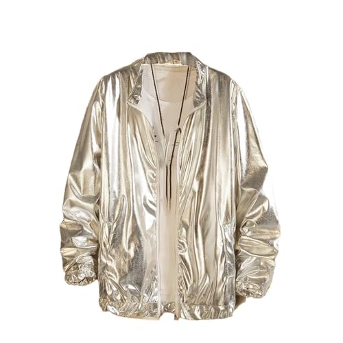 Men's Windbreaker Style Suit Jacket Lightweight Performance Coat for Club or Night Event Use