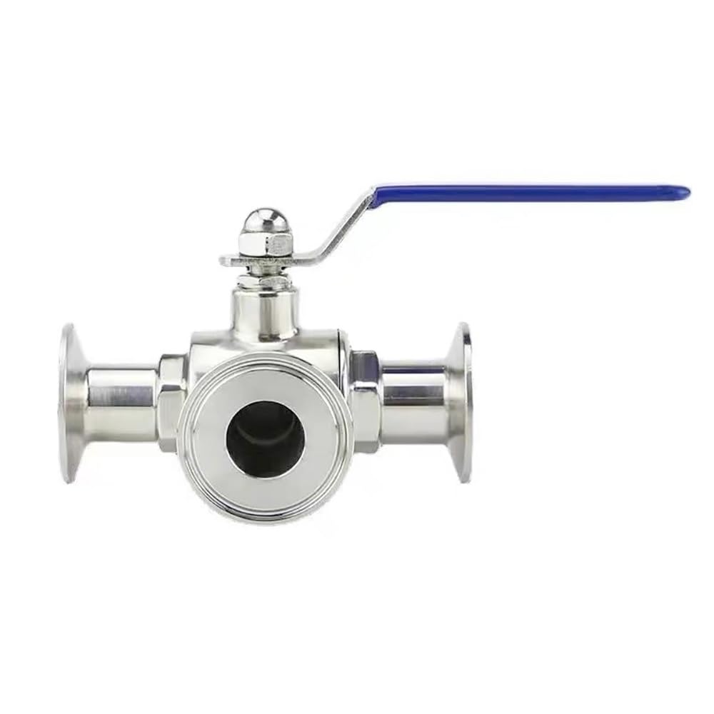 Trójdrożny Zawór Kulowy SS304, Port T/L, Tri-Clamp 1,5"/2", Rura Ø 19-51mm, Do Domowego Piwowarstwa i Przemysłu Spożywczego, 1 Sztuka(T-port,25mm Ferrule 50.5)