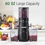 Juicer Machines, TUUMIIST Cold Press Juicer with 5.3" Extra Large Feed Chute Fit Whole Fruits & Vegetables Easy to Clean, High Juice Yield, BPA Free (Black) - Image 3