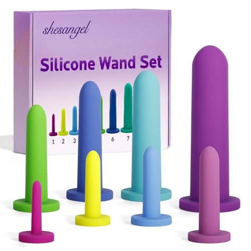Shesangel Pelvic Floor Trainer Kit: Silicone Wand Set with Soft & Flexible Design for Gentle Progression 8 Different Sizes