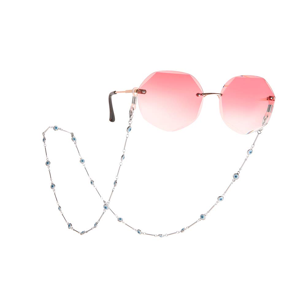 TEAMER Cadena para gafas de sol con forma de ojo maligno Correa para gafas de sol con cuentas Correa para gafas de lectura para mujeres Niñas